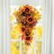 Set of 2 27"H Fall Sunflower, Maple Leaf and Berry Teardrop Swag